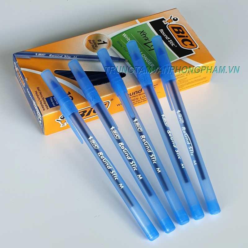 Bút hiệu Bic Round Stic M Ball Pen, nét bút 1.0mm giống Paper Mate bic mỹ bút viết cực êm. Made in Mexico