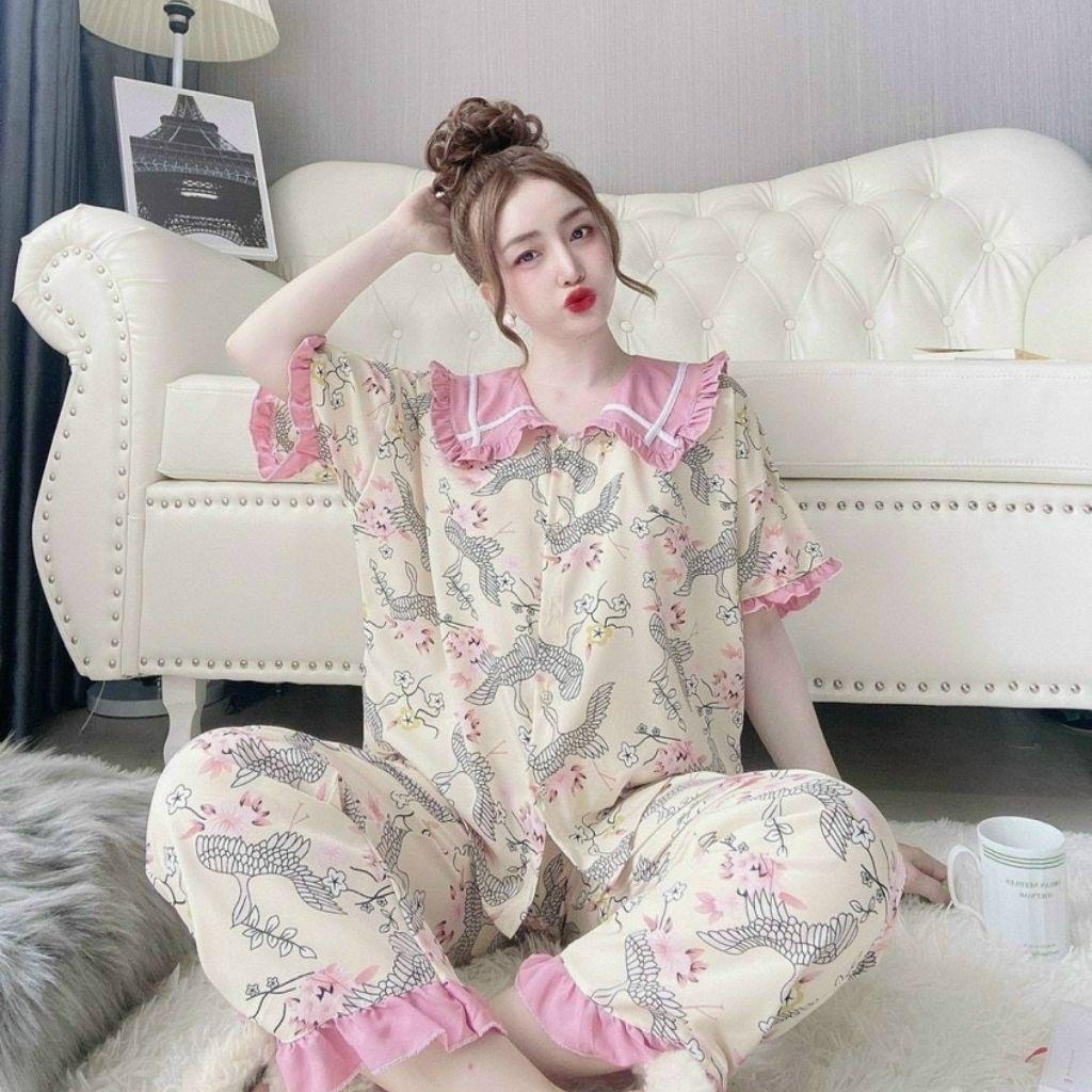 Đồ Ngủ Nữ Lụa, Đồ Ngủ Pijama Dễ Thương Vải Lụa Cao Cấp &lt; 60kg