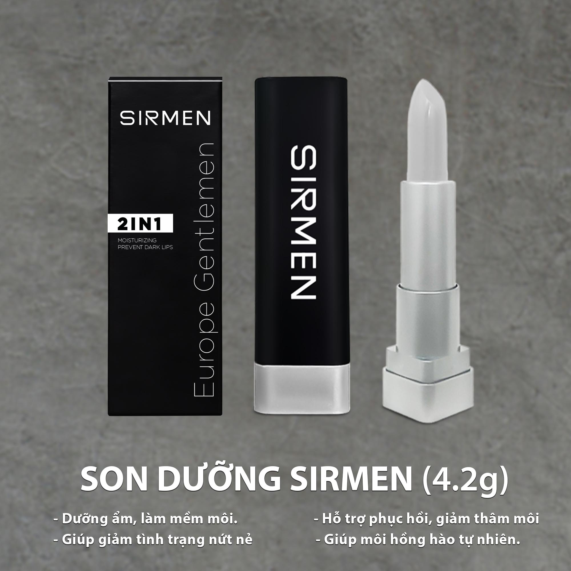 Son dưỡng nam 2 in 1 nguyên liệu châu Âu SIRMEN Europe Gentlemen dòng cao cấp 4.2g chiết xuất tự nhiên công nghệ EU-Nano