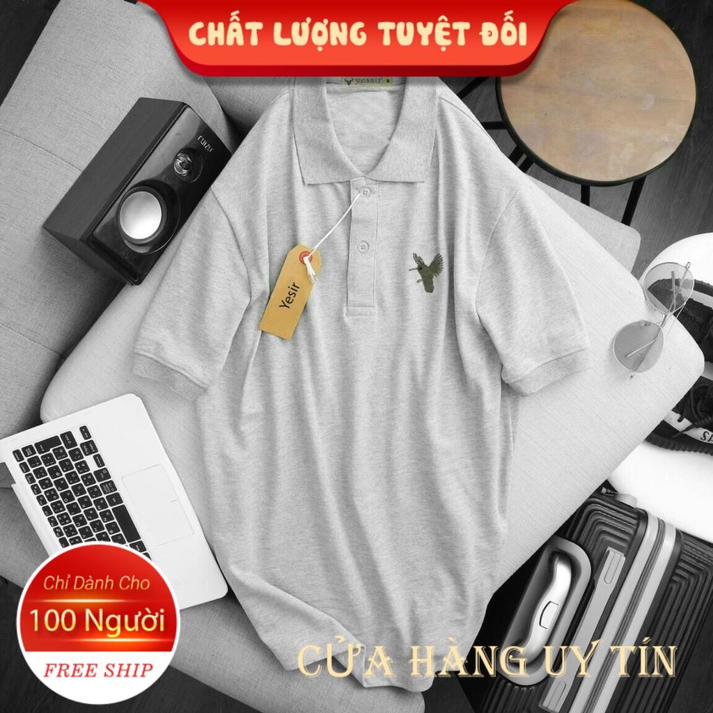 Áo thun polo nam cổ bẻ ngắn tay thêu logo cao cấp