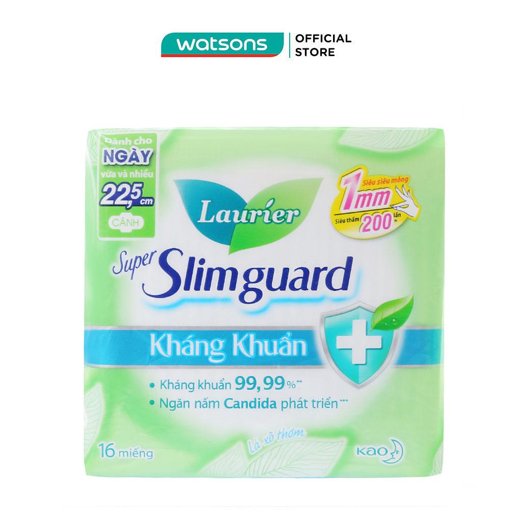 Băng Vệ Sinh Laurier Super Slimguard ChoNgày Nhiều Kháng Khuẩn Siêu Mỏng 1mm 16 Miếng