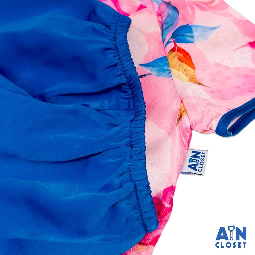 Bộ quần áo Bà Ba Dài tay ngắn bé gái họa tiết Lá Lụa Xanh - AICDBG8VTVQC - AIN Closet