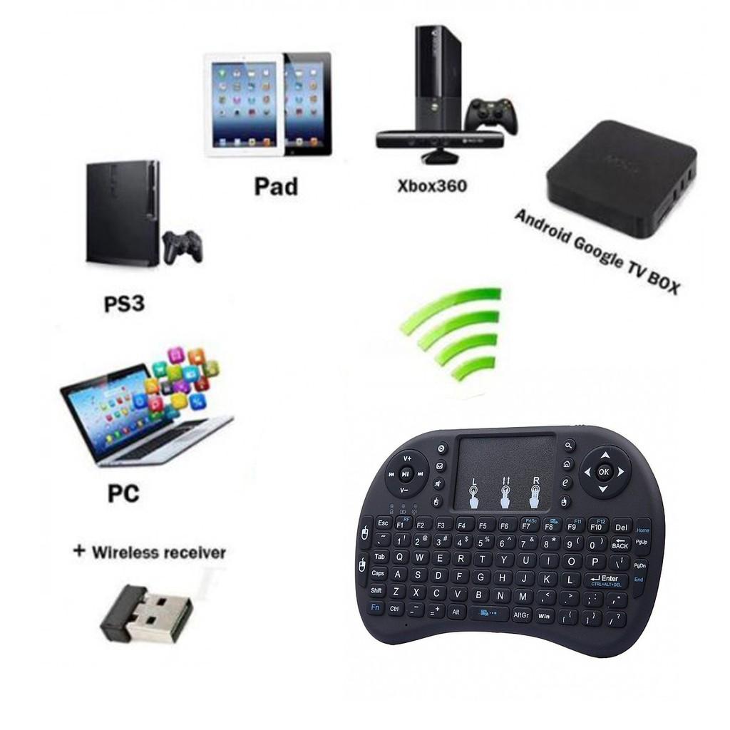 Bàn phím kiêm chuột không dây mini dùng cho Laptop, máy tính bàn, điện thoại, máy tính bảng, TV smart,...