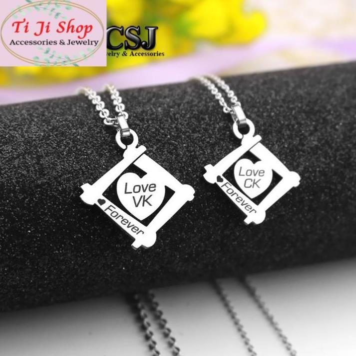 DÂY CHUYỀN INOX CẶP ĐÔI VỢ CHỒNG VK CK - 1 cặp- siêu đẹp chuẩn thời trang