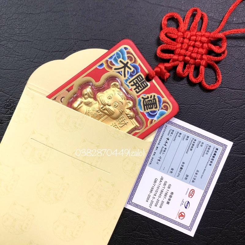 Dây Treo Con Hổ Mạ Vàng Đại Cát Đại Lợi Tặng Bao Lì Xì