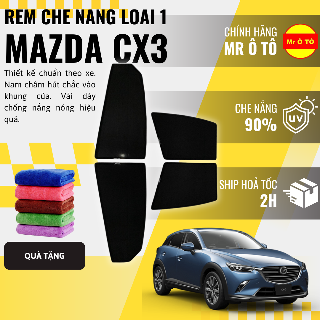 Rèm Che Nắng Xe Mazda CX3 Loại 1 Mr Ô TÔ Bảo Hành 24 tháng Cam Kết Chuẩn Khít Theo Xe
