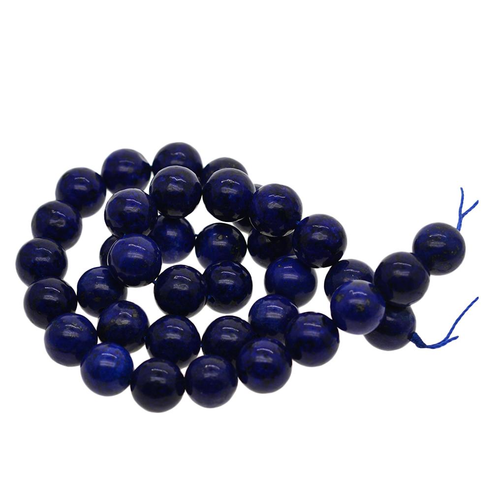 Natural Semi-precious Lapis Lazuli Gemstone Round Beads Jewelry Crafts 15"