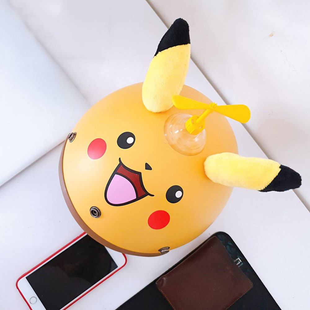 Nón Bảo Hiểm Phượt SRT 3/4 Pikachu tặng chong chong gắn nón màu ngẫu nhiên + Kèm lưỡi chai chống nắng, chống chói tự tháo lắp siêu tiện lợi