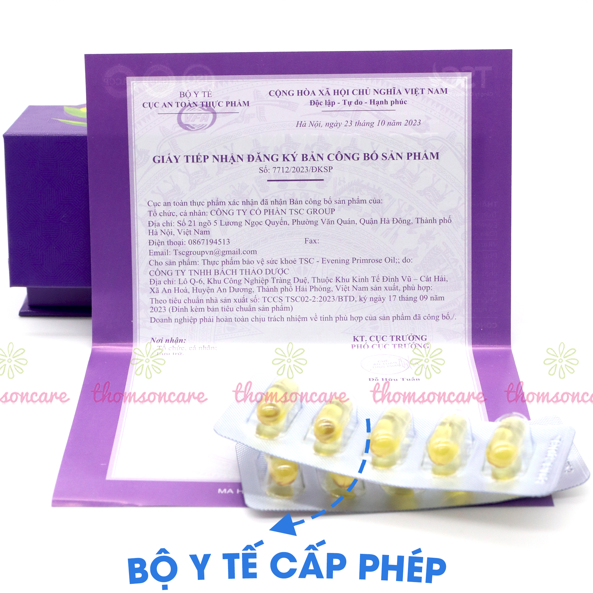 Viên uống tinh dầu Hoa Anh Thảo TSC Group- Giúp chống oxy hóa, hạn chế lão hóa da, giúp làm đẹp da, hỗ trợ cải thiện cấp ẩm cho da từ tinh dầu hoa anh thảo