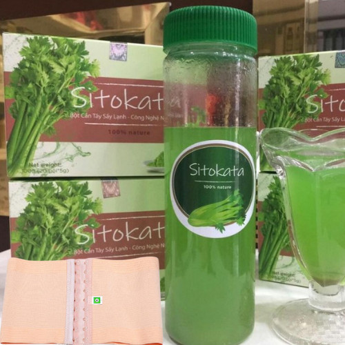 Combo 2 Bột Cần Tây Sitokata Nhật Bản ,Tặng Kèm đai nịt bụng + Bình Nước + Cẩm Nang Giảm Cân 7 Ngày