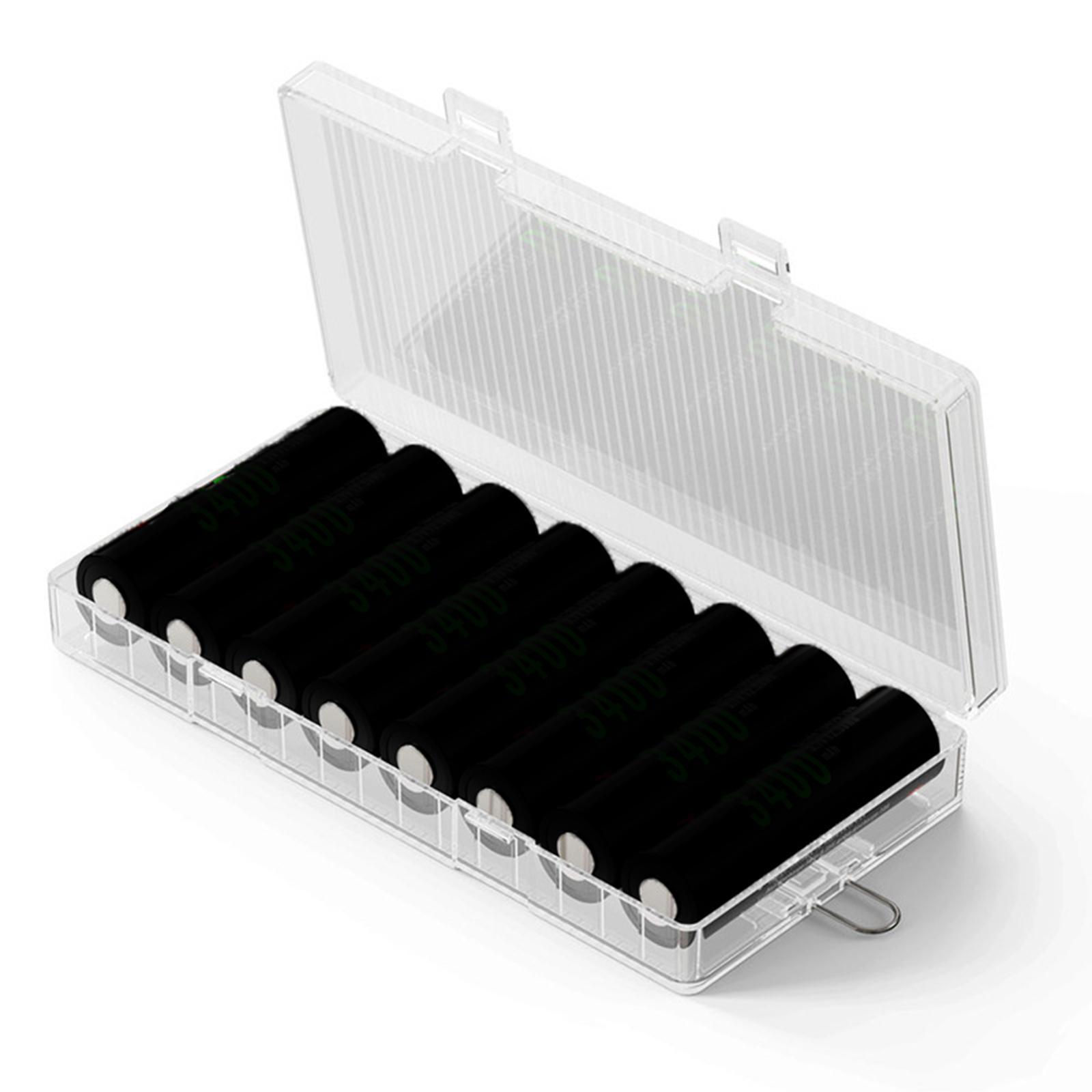 Clear 18650 Cell Battery  Box for 8Pcs 18650 Size Batteries