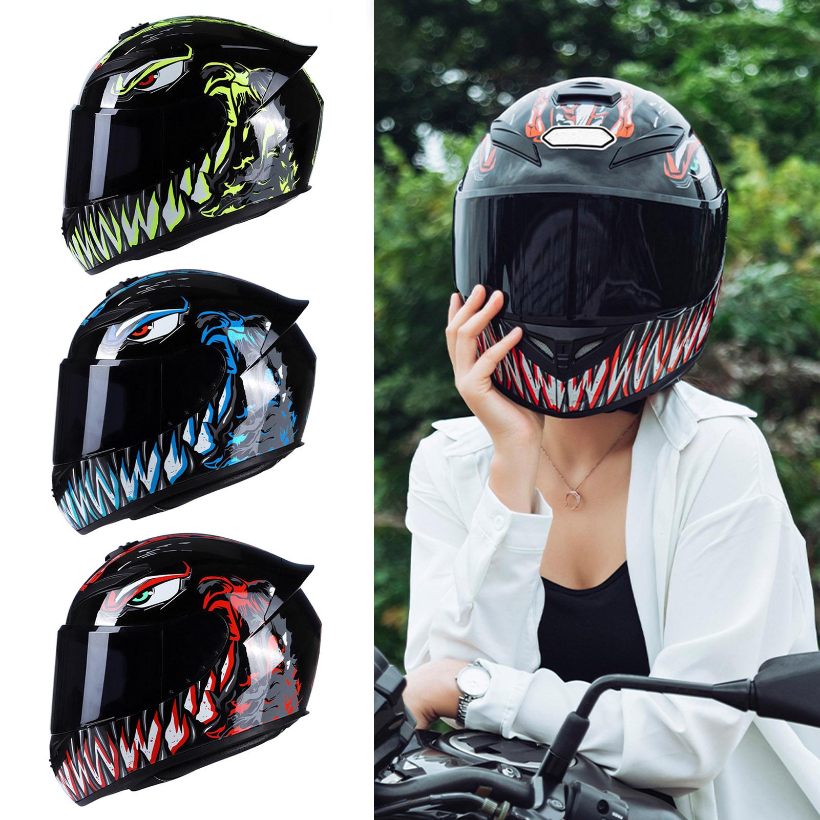 Motorcycle Helmet Full Face Rapid Street Helmet Unisex Adult Cool Rider Equipment Four Seasons New Street Touring Motorcycle Helmet Style D Size L