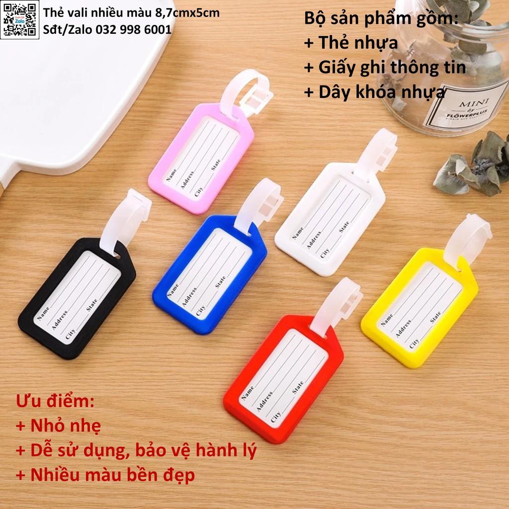 Combo 10 Thẻ nhựa ghi chú treo chìa khóa, Viết hoặc in ấn tên, SĐT treo balo, vali đánh dấu vật dụng bay_muoi