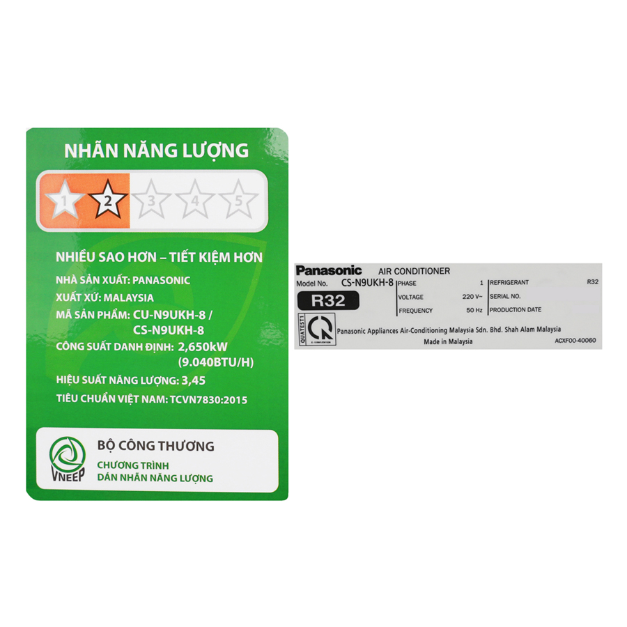 Máy Lạnh Panasonic CU/CS-N9UKH-8 (1.0HP) - Hàng Chính Hãng