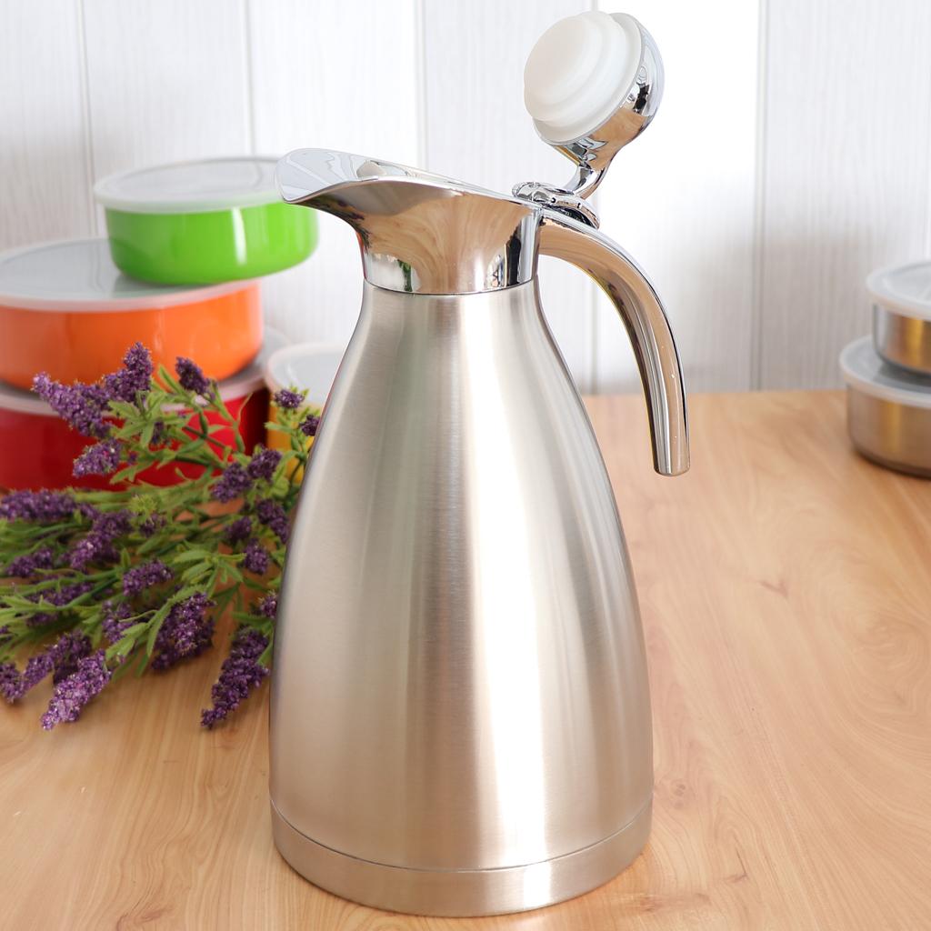 2 Chiếc 1.5L Không Hút Chân Không Cách Nhiệt Giữ Nhiệt Cà Phê Chảo Nhôm Chống Dính Caro 24 Giờ
