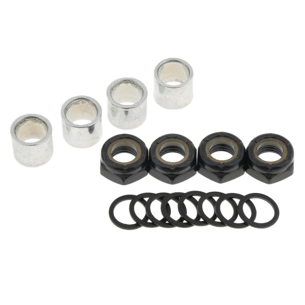 Skateboard Bearings with Bearing Spacer Nuts Axle Speed Washers Hardware Part Accessory