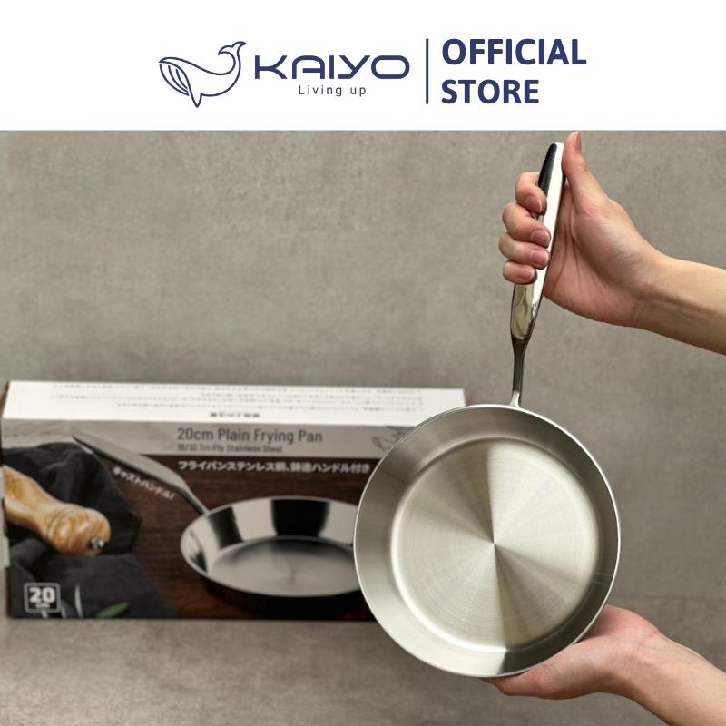 Chảo inox trơn thân đáy liền 3 lớp Tri-Ply Kaiyo, size 20cm