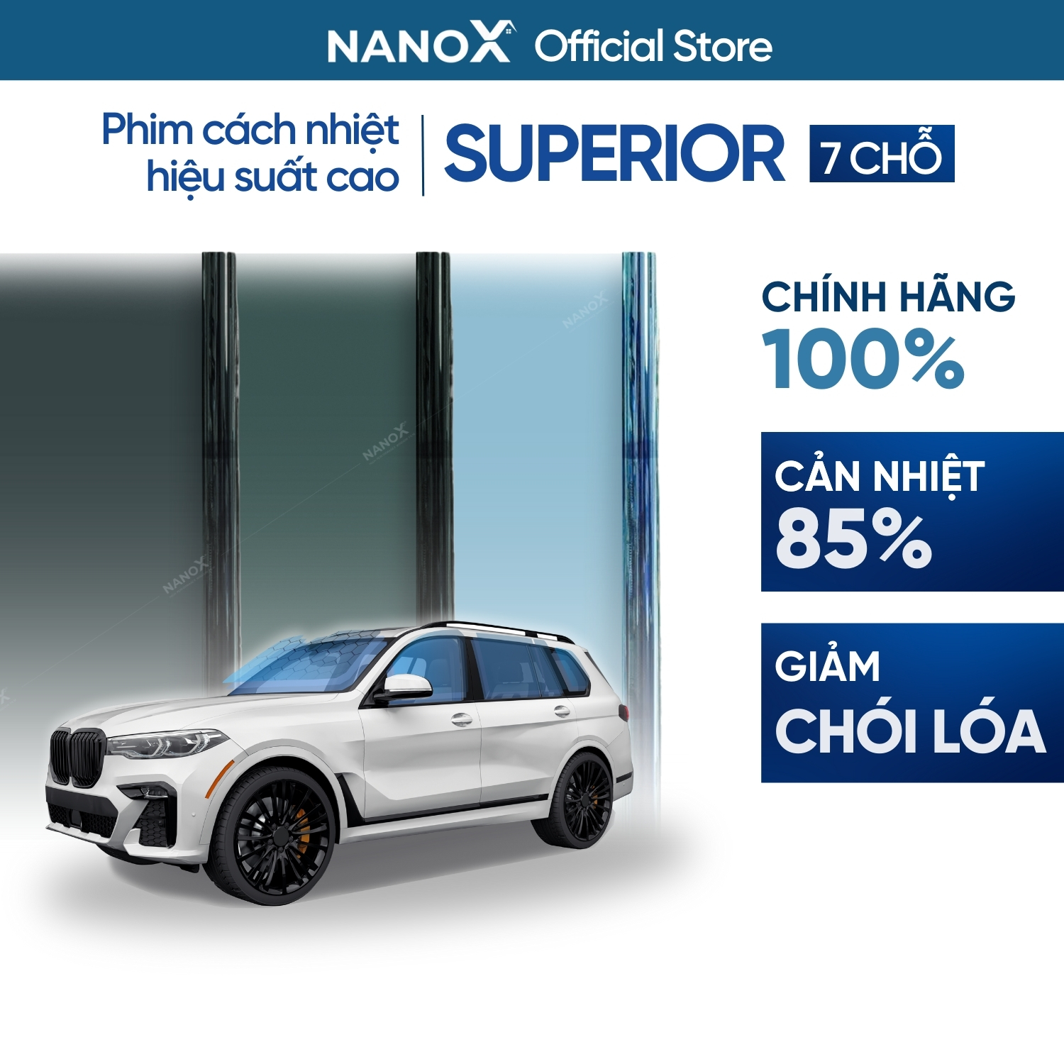 Phim cách nhiệt ô tô 7 chỗ gói phổ thông NanoX