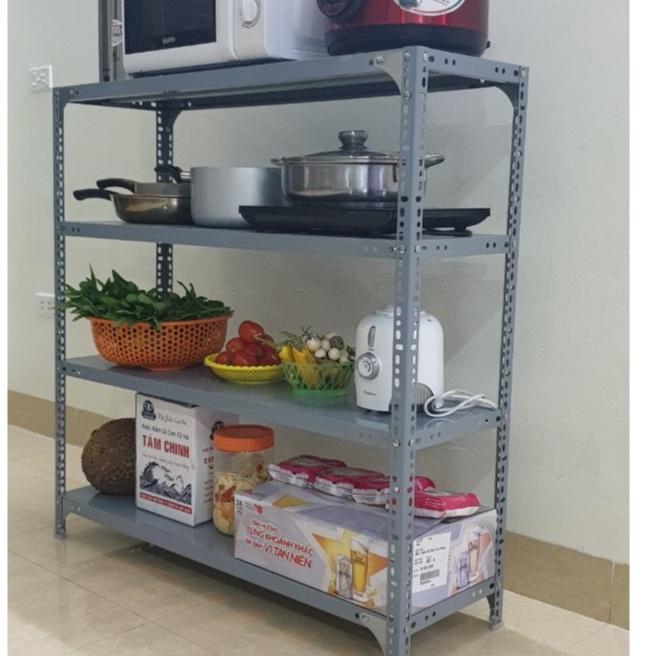 Kệ sắt 4 tầng Rộng 40cm x Dài 80cm x Cao 150cm) Kệ sắt V lỗ đa năng