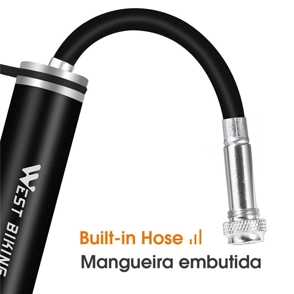 Máy bơm xe đạp leo núi áp suất cao WEST BIKING 120PSI cầm tay bằng hợp kim nhôm