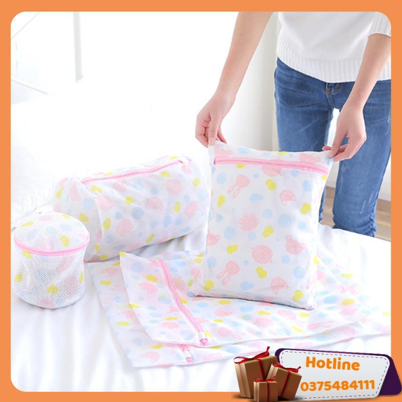 Bộ 5 Túi Giặt Đồ Lót, Tất, Bảo Vệ Quần Áo Họa Tiết Đẹp - Hàng Loại 1