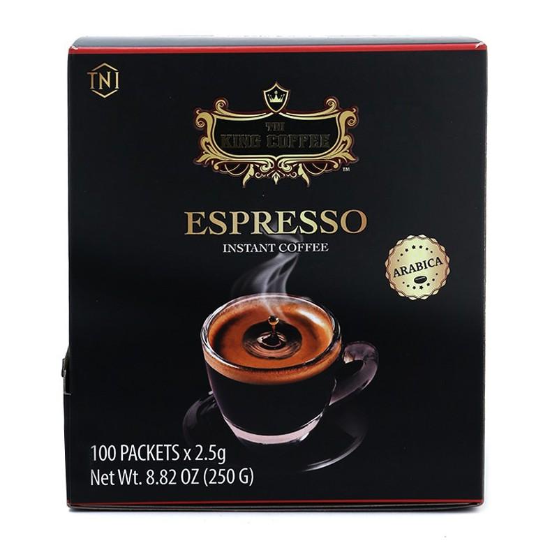 Cà phê hòa tan đen( Không đường sữa) Espresso Hộp 100 gói King Coffee