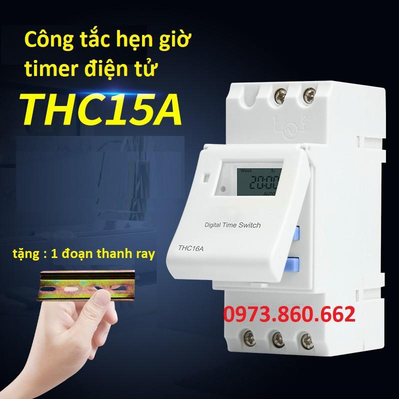 Hẹn giờ thời gian timer AHC 15A - Hẹn giờ điện tử cài thanh ray