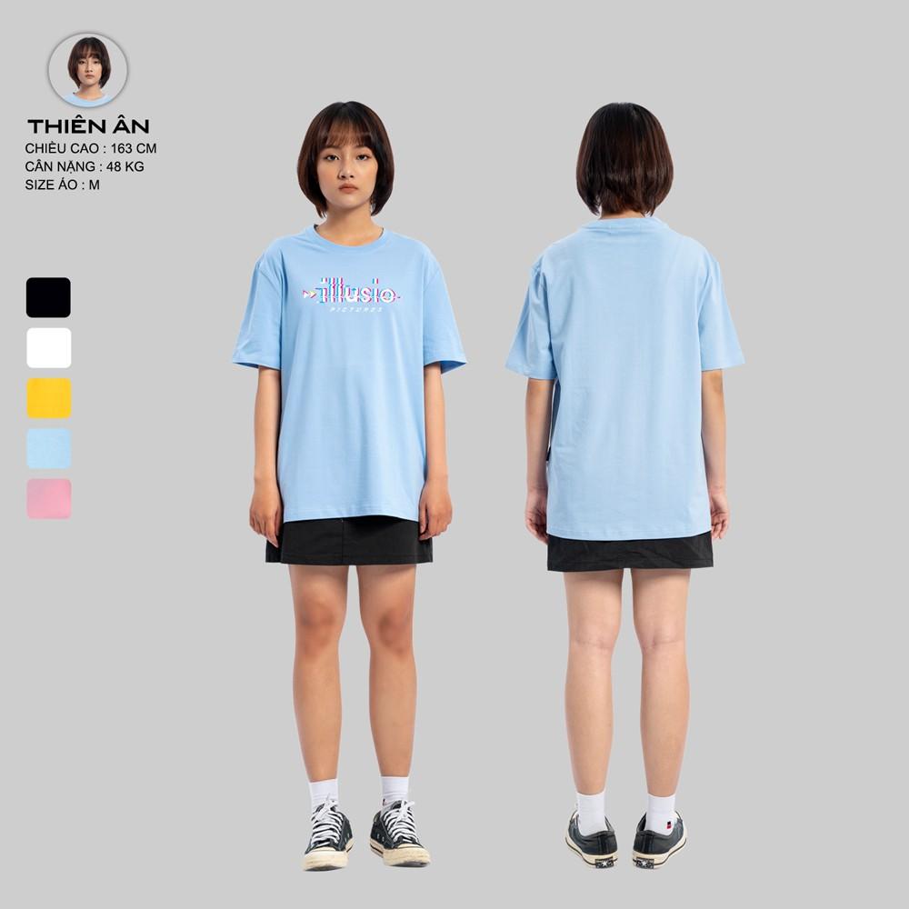 Áo Thun Tay Ngắn Nam Nữ URBAN OUTFITS In ILLUSIO ATR08 Form Suông Cotton 4 Chiều Local Brand