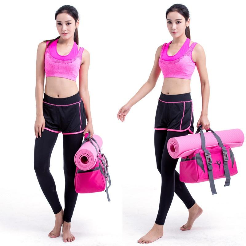 Outdoor Waterproof Nylon Sports Gym Bags Men Women Training Fitness Travel Handbag Yoga Mat Sport Bag Travel Duffel Bags