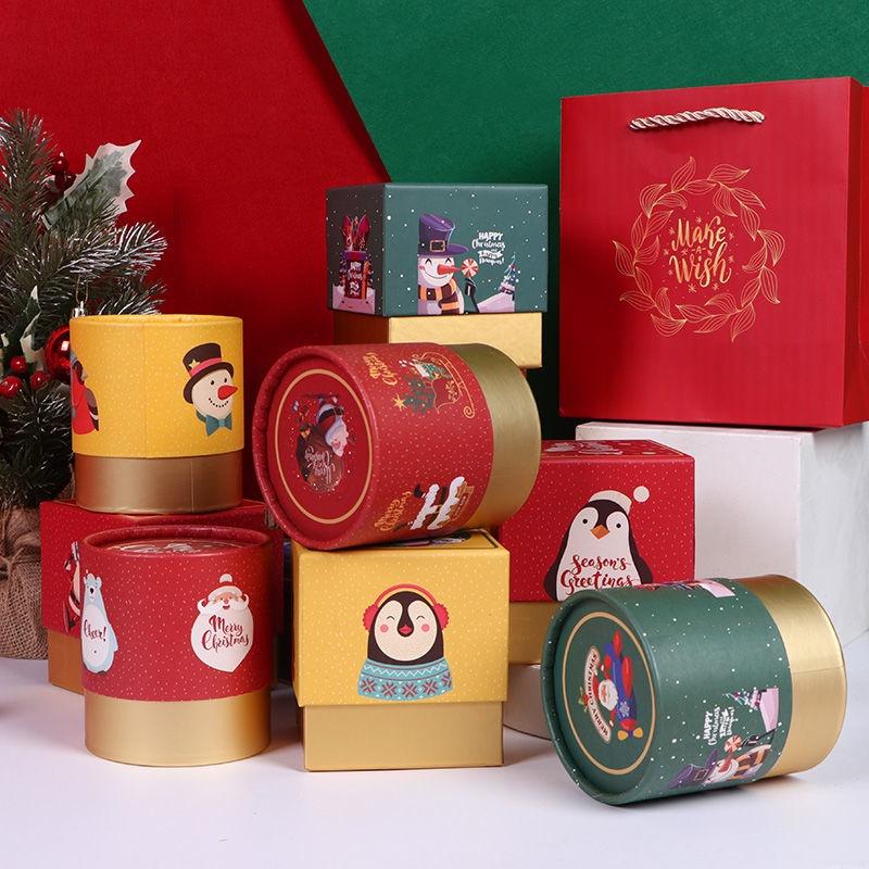 Hộp giấy đựng trái cây phong cách Giáng sinh cao cấp