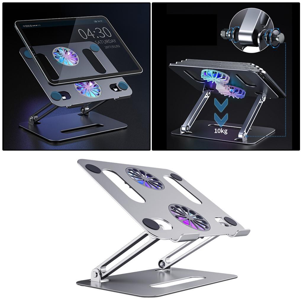 Adjustable Metal Laptop Stand Reading Holder Riser with Cooling Fan