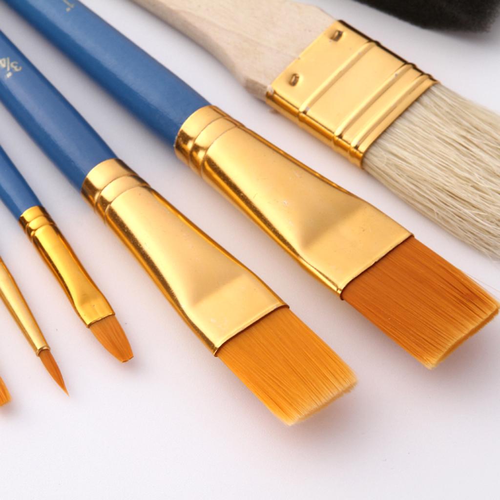 25 Artist Paint Brushes Set Foam Hair Brush Acrylic Oil Watercolour Painting