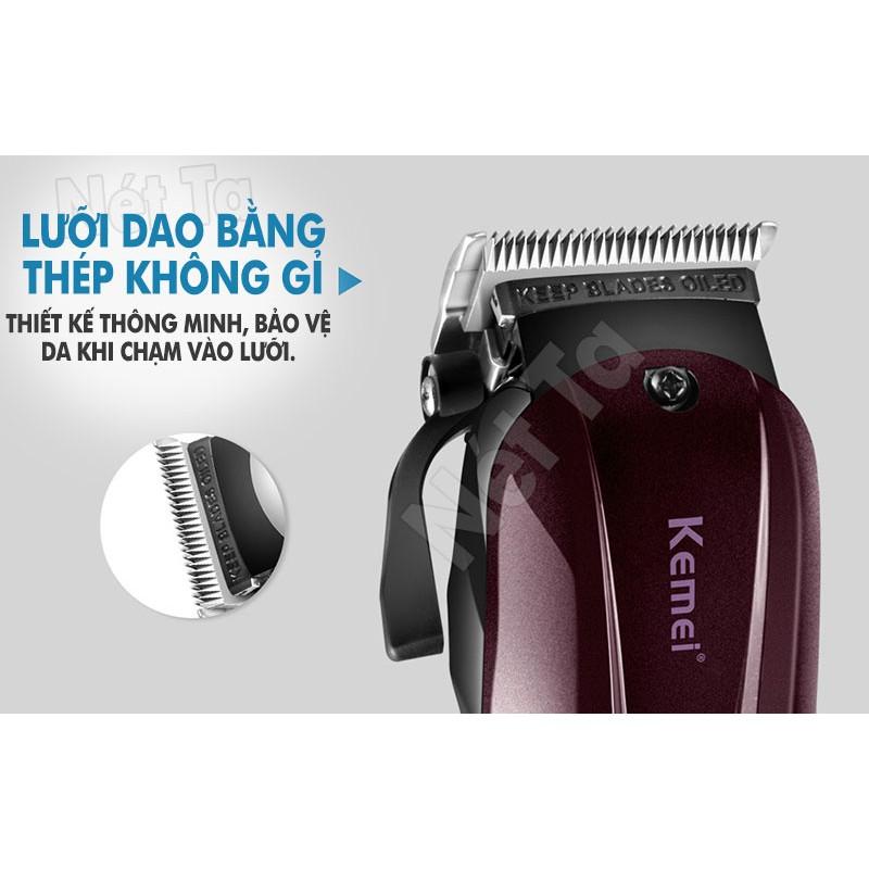 Tông đơ cắt tóc không dây Kemei KM-2600 chuyên nghiệp công suất mạnh mã 9W với pin Lithiumion siêu khủng có thể sử dụng cắm điện trực tiếp thích hợp sử dụng salon, tiệm tóc cắt tóc người lớn và trẻ em