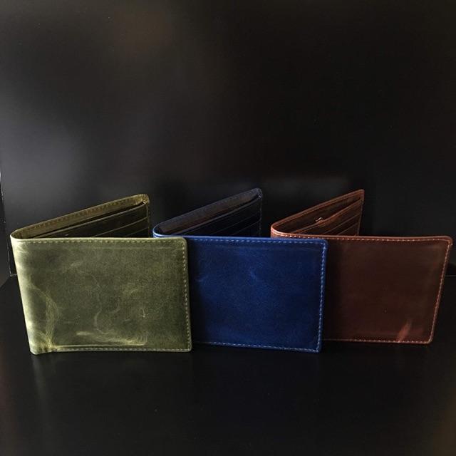 Ví Nam Da Bò Pullup 3 Màu Xanh Navy, Xanh Rêu, Nâu VB16