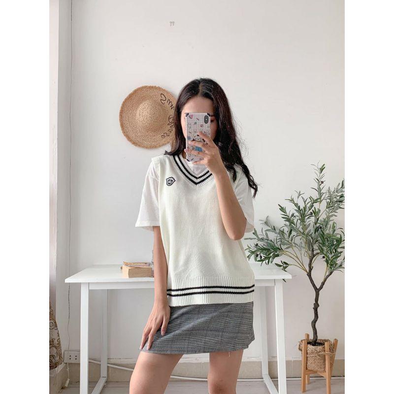 Áo len gile nữ - mac ngực - thời trang Hàn quốc