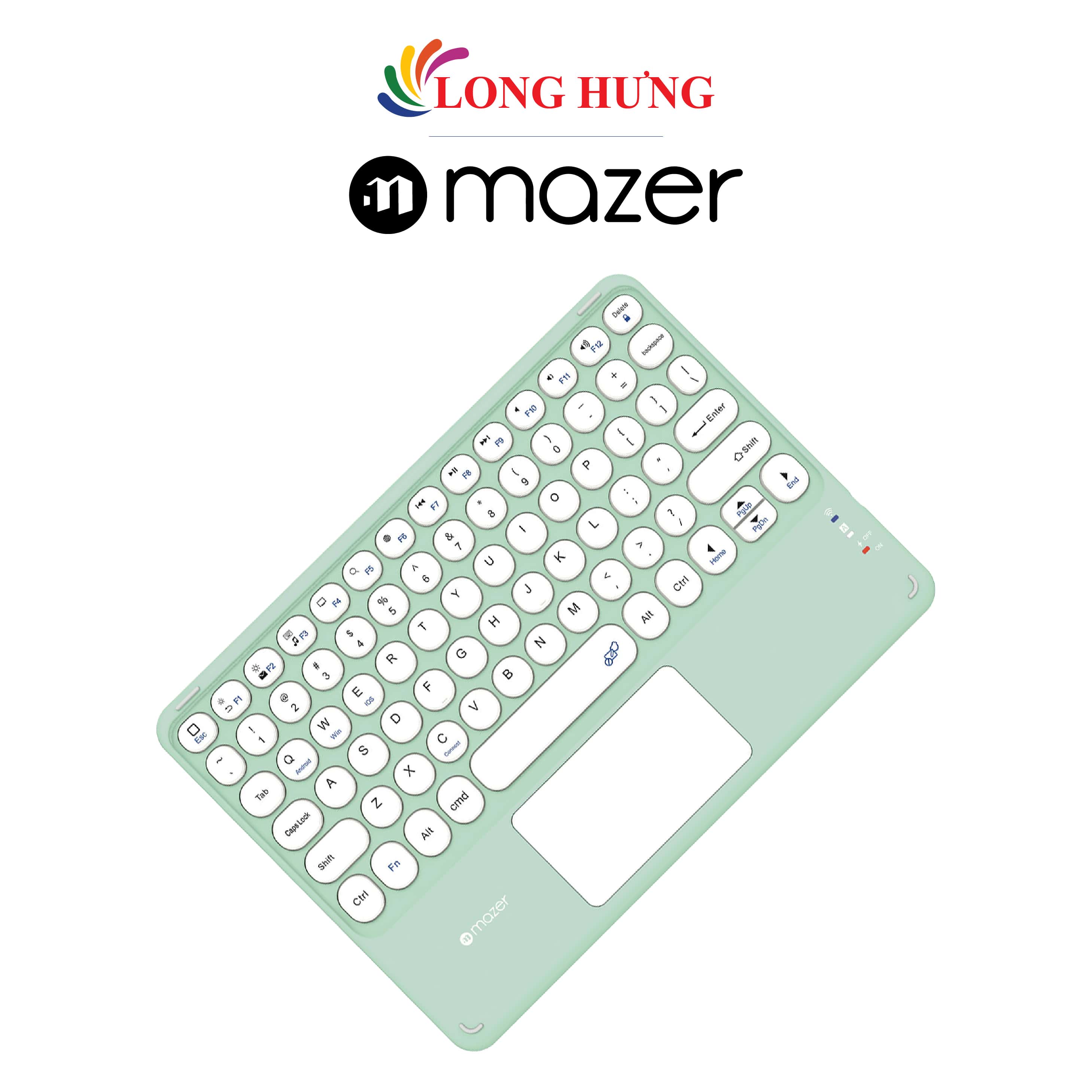 Bàn phím không dây Mazer Infinite Keys Ultra Portable Keyboard with Trackpad M-KEYS-TOUCH-V5 - Hàng chính hãng