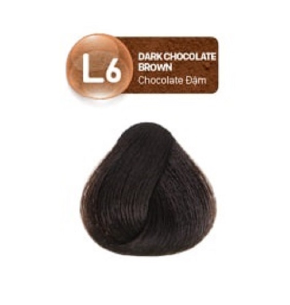 (Nâu Chocolate Đậm) Kem Nhuộm Dưỡng Tóc Phủ Bạc Lavox Youth&Color L6 - Màu Nâu Chocolate Đậm