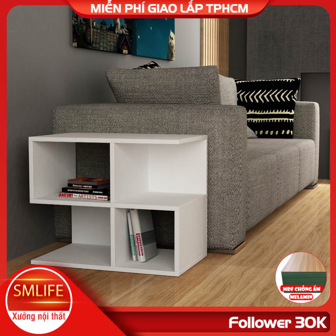 Bàn gỗ cạnh Sofa hiện đại SMLIFE Sharons | Gỗ MDF dày 17mm chống ẩm | D65xR20xC55cm - Màu