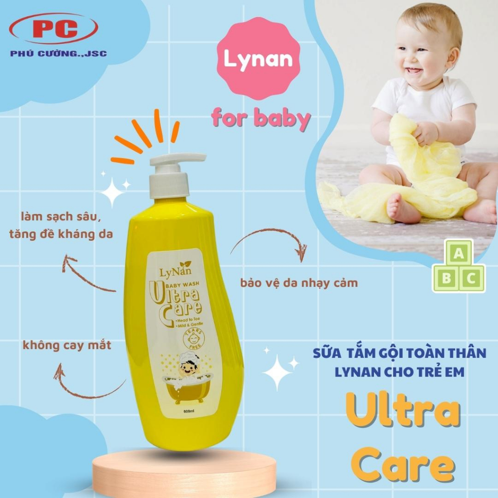 Sữa tắm trẻ em Lynan Baby 500ml an toàn cho da