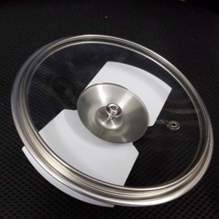 Nắp vung nồi chảo kính cường lực viền inox Lyncen xuất Nhật size 16/18/20/22/24/26/28/30cm