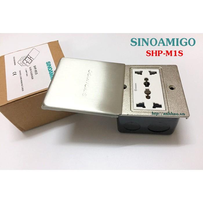 Ổ điện âm sàn nắp trượt Sinoamigo SHP-M1S inox màu bạc - Hàng chính hãng