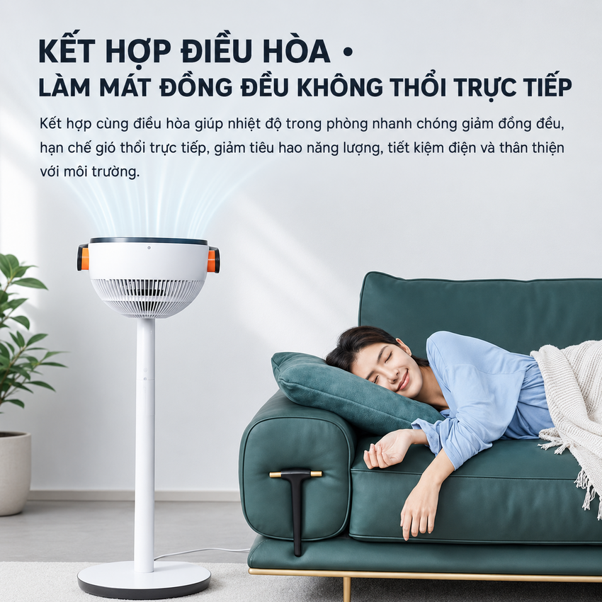 Quạt tuần hoàn không khí động cơ biến tần 32 tốc độ gió thương hiệu Hà Lan Philips ACR4144CF Serial 4000 - Hàng chính hãng