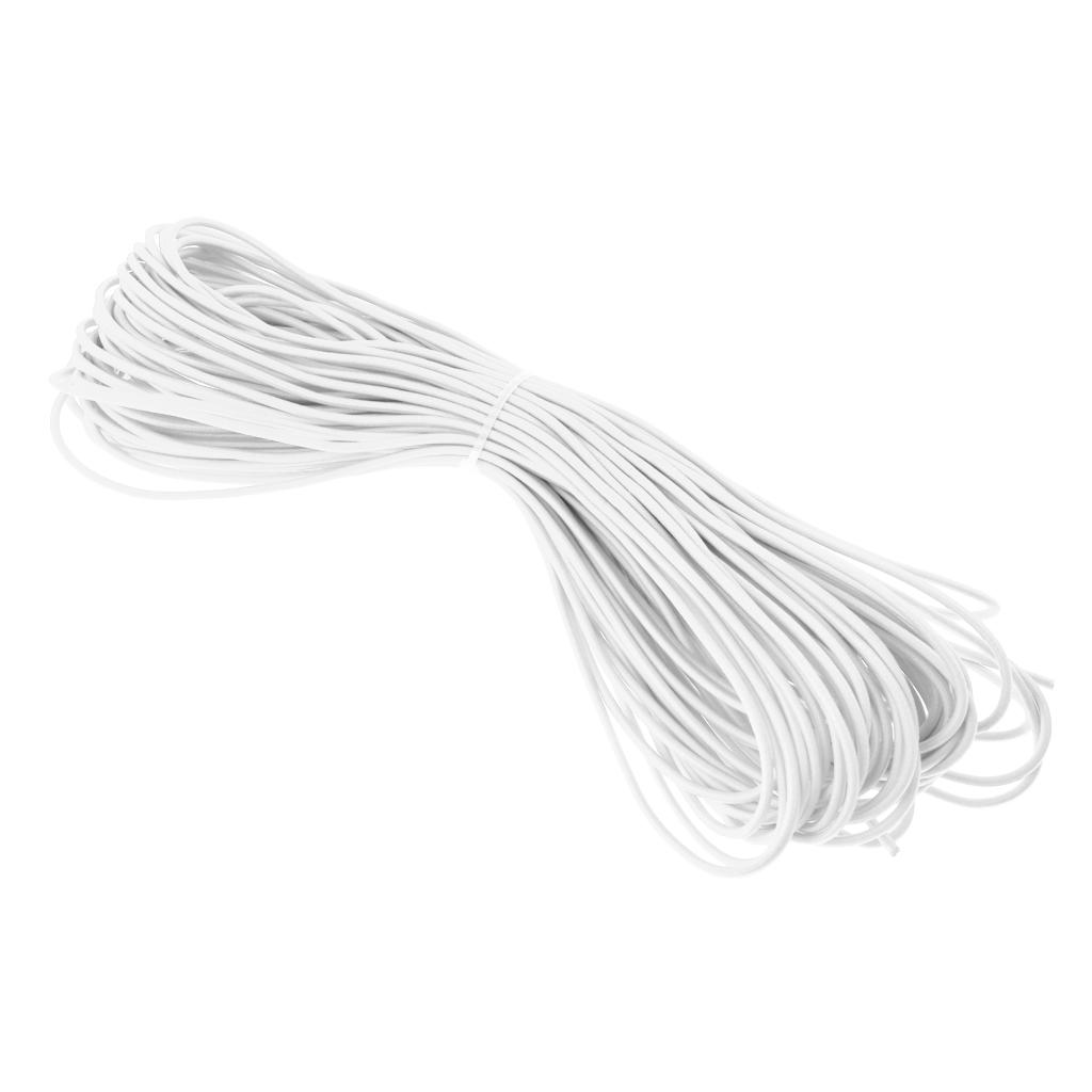 3mm Elastic Round Bungee Rope Shock Cord Tie Down Boats Trailers 20m White