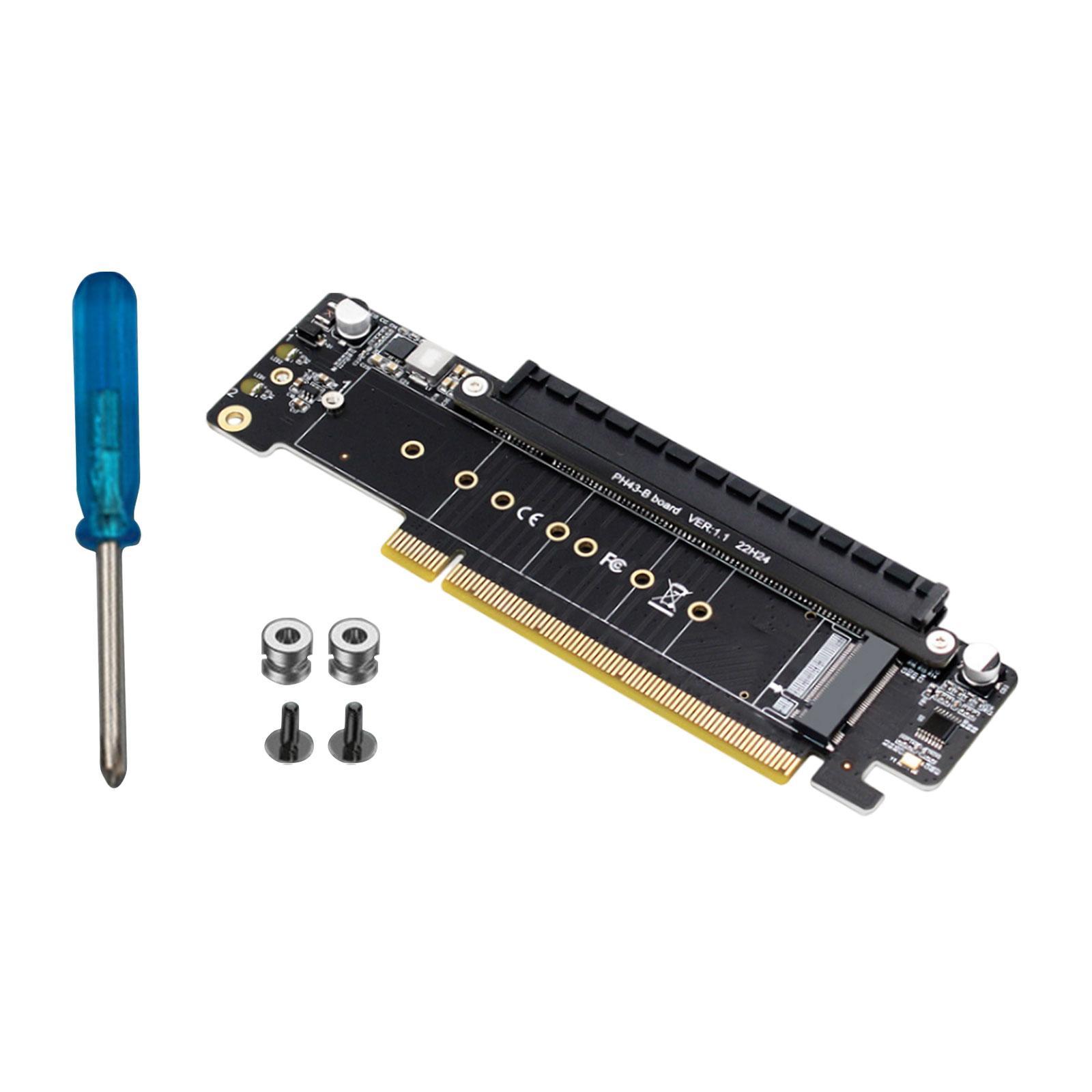 PCIe 4.0 x16 to 4x Expansion Card Stable PH43 Low Profile Dual M.2 Adapter