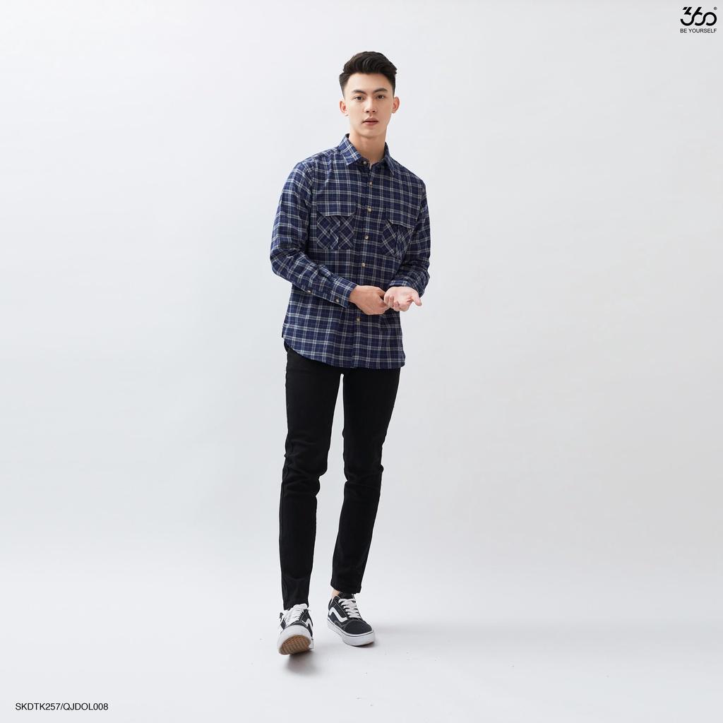 Quần jean nam đen dáng slim fit thương hiệu 360 BOUTIQUE, quần bò trơn - QJDOL008