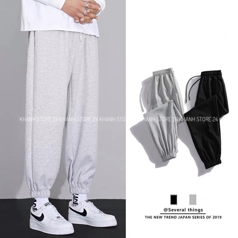 Quần Jogger Nam Nữ Trơn Basic Ống Rộng Thun Da Cá Phong Cách Thể Dục Thể Thao Năng Động Unisex