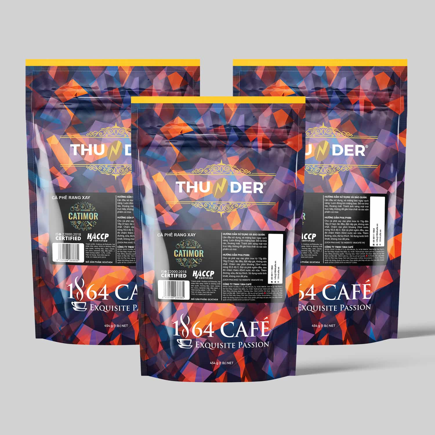 1,3 kg Cà Phê Bột Catimor Tinh Khiết Pha Phin Gu Việt – 1864 CAFÉ