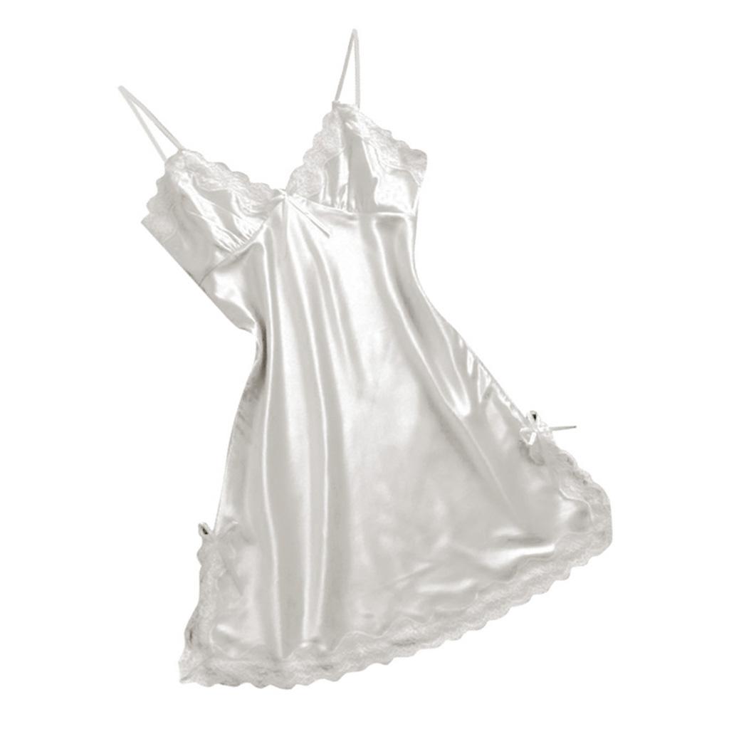 Satin Nightdress For Women Sexy Lingerie Sleeveless Lace Nightdress Woman