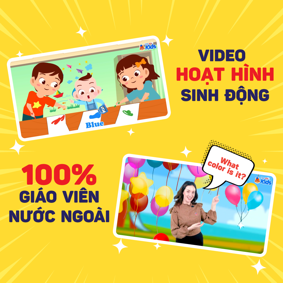 App HOC247 Kids 12 Tháng - Nền tảng học Online Tiểu Học - Toán, Tiếng Việt, Tiếng Anh & STEAM