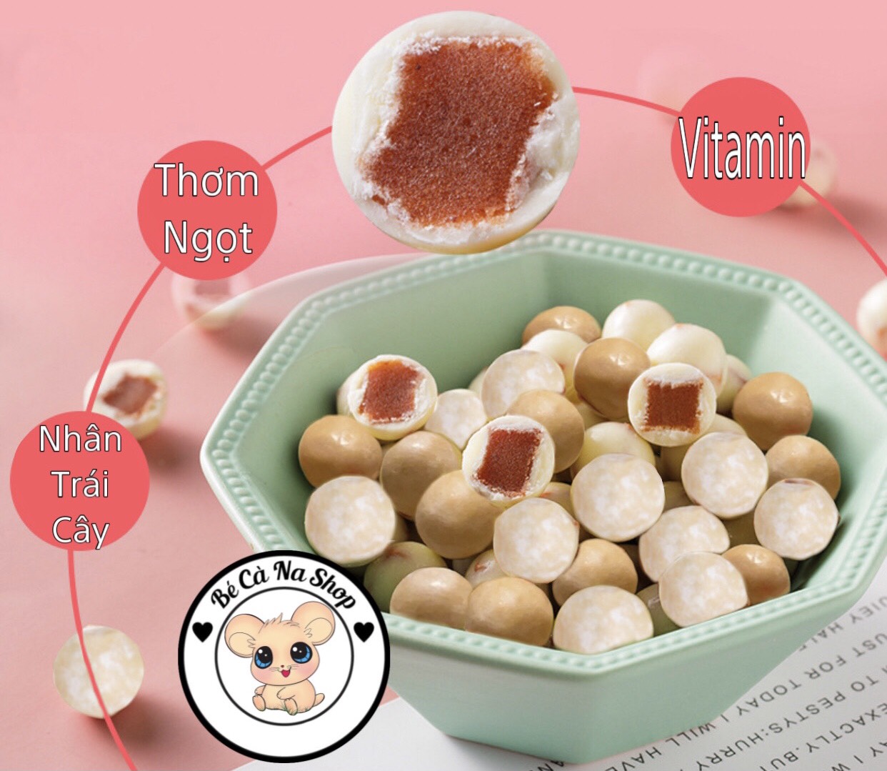 Bánh sữa tròn nhân trái cây , thức ăn bổ dưỡng cho hamster, thỏ bọ sóc chinchilla ...